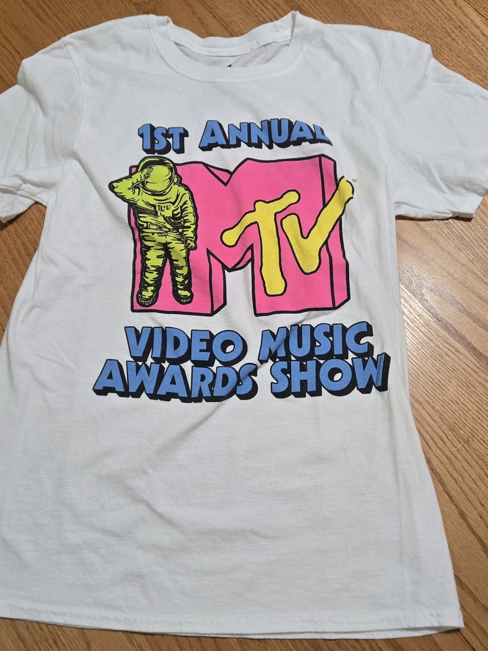 MTV 1st Annual Video Music Awards Graphic Tee Adult Medium White Moon Person